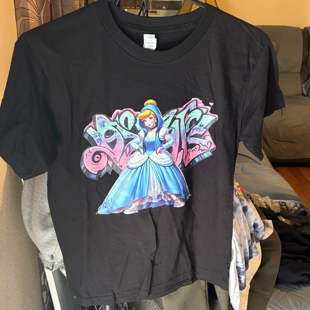 Cinderella graphic Blackshirt Kids with Princess Design
